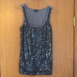 Express sequin tank top xs